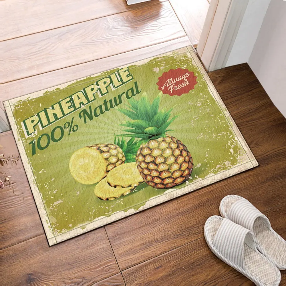 Poster Style Fresh Pineapple Bath Rugs Bathroom Entryways Outdoor