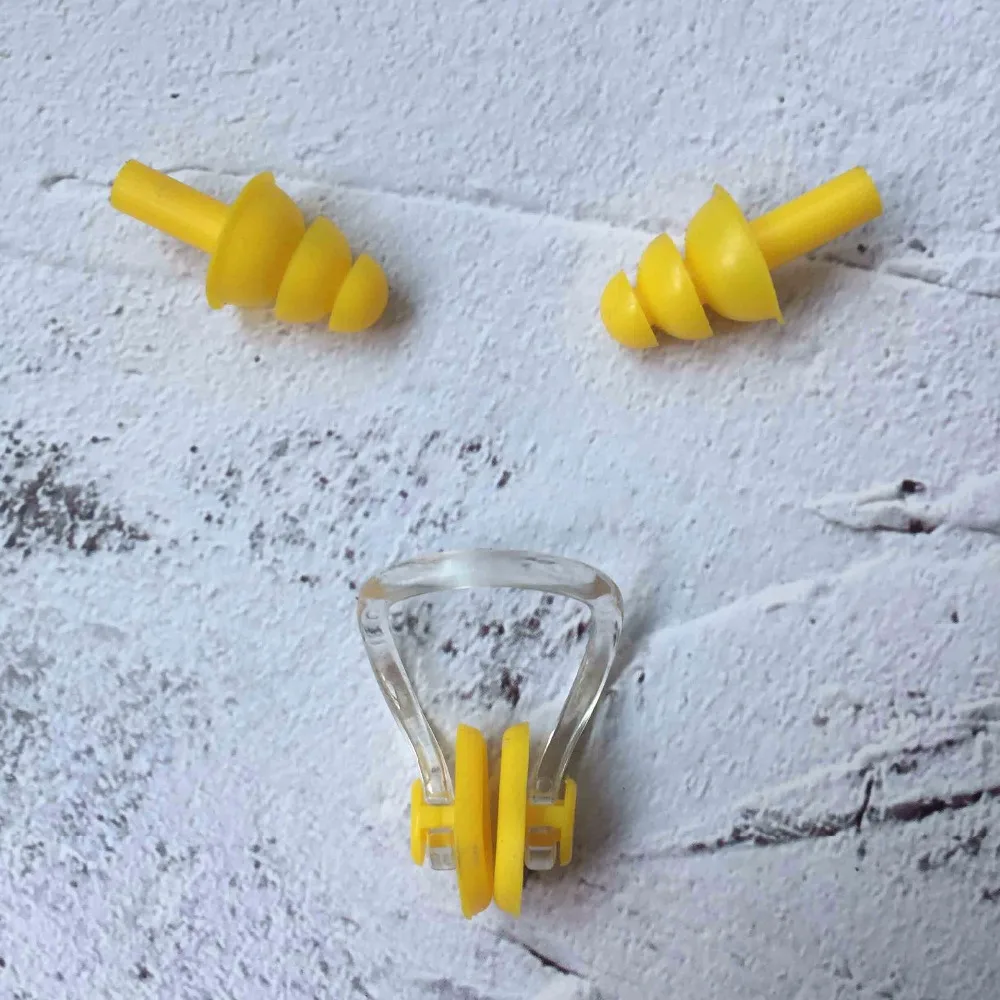 New soft waterproof silicone swimming nose clips + silicone earplugs Pool Accessories Water Sports