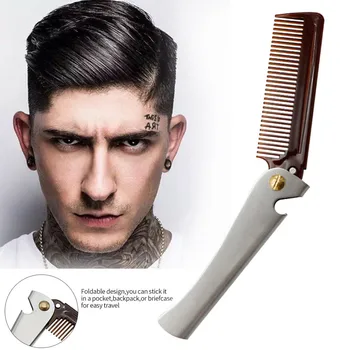 

HAICAR Magic Hair Comb Stainless Steel Multifunction Mustache Folding Comb Can Be Use As A Bottle Opener high quality CC#