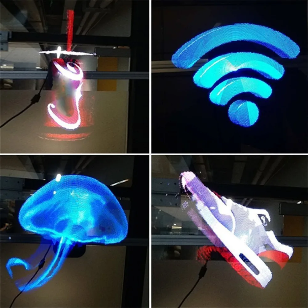 Universal LED WIFI Holographic Projector Portable Hologram Player 3D Holographic Dispaly Fan Unique Hologram Projector