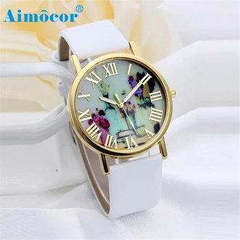 

2017 Newly Designed Relogio Feminino Clock Women Fashion Vases Dial Leather Band Quartz Analog Wrist Watches Gift 322