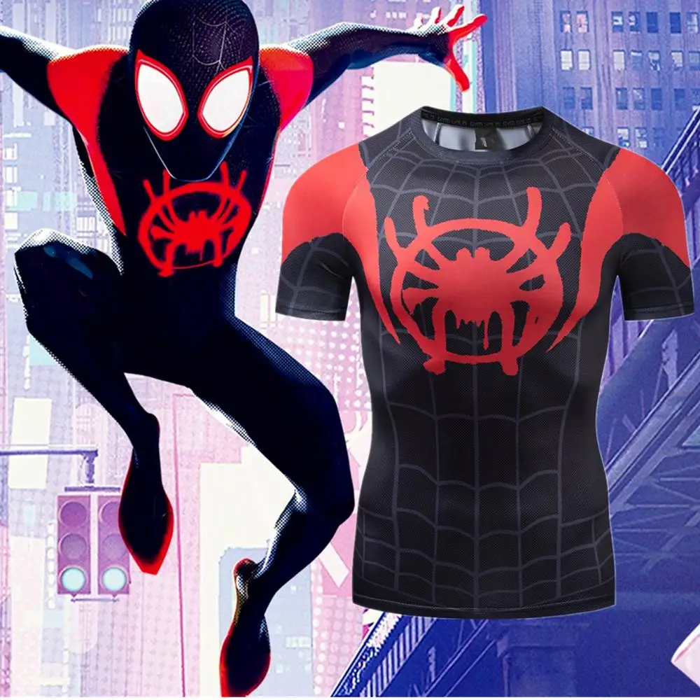 

2019 Spiderman Armor Men Compression shirts Cosplay T shirts Quick Dry Fitness tee Compression Shirt Tight Bodybuilding T shirt