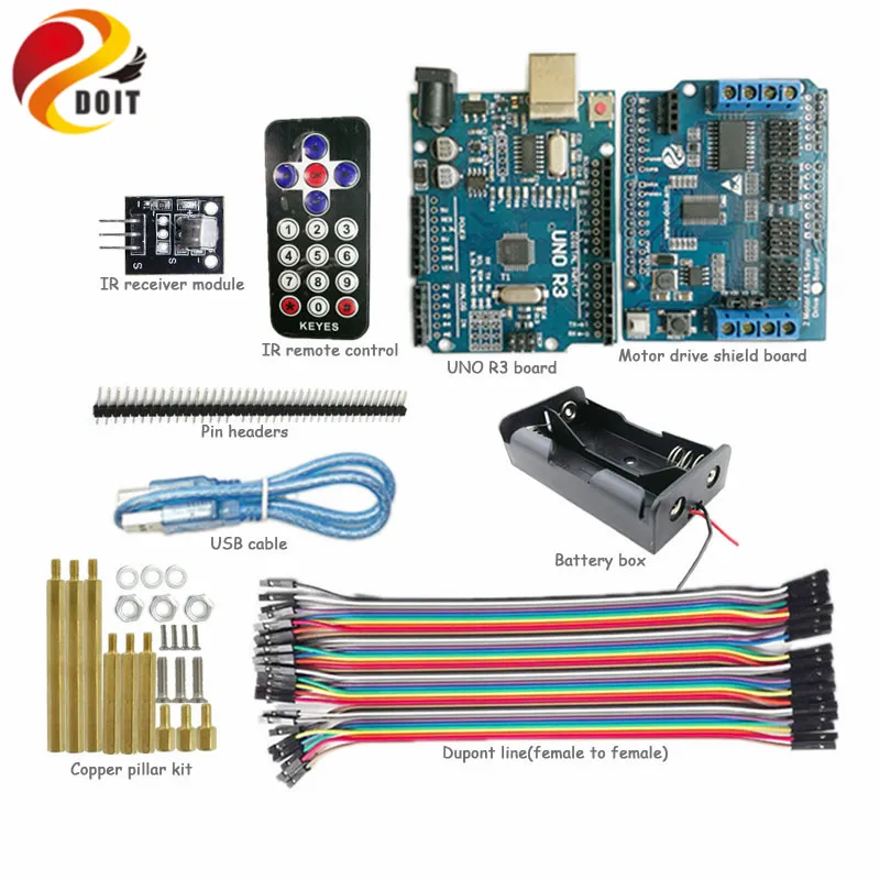 Инфракрасный комплект управления с платой UNO R3 для Arduino щит моторного привода