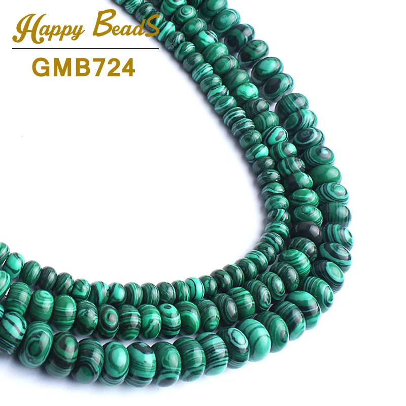 6/8/10mm Rondelle Beads Malachite Stone For Jewelry Making 15.5inches Spacer Diy | Украшения и аксессуары