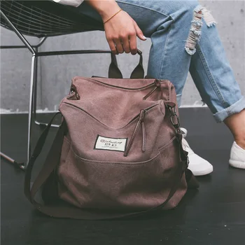 

Leisure Men's And Women's Shoulder Bag Canvas Square Mutifunction Travel Bag Caual Leisure Large Capacity School Bag For Youth