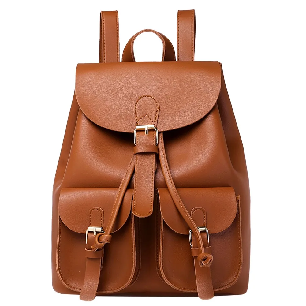 

Women Retro Drawastring Leather Backpack PU Leather Small Packet College Style Rucksacks Shoulder Backbag Backpacks Mochila#30