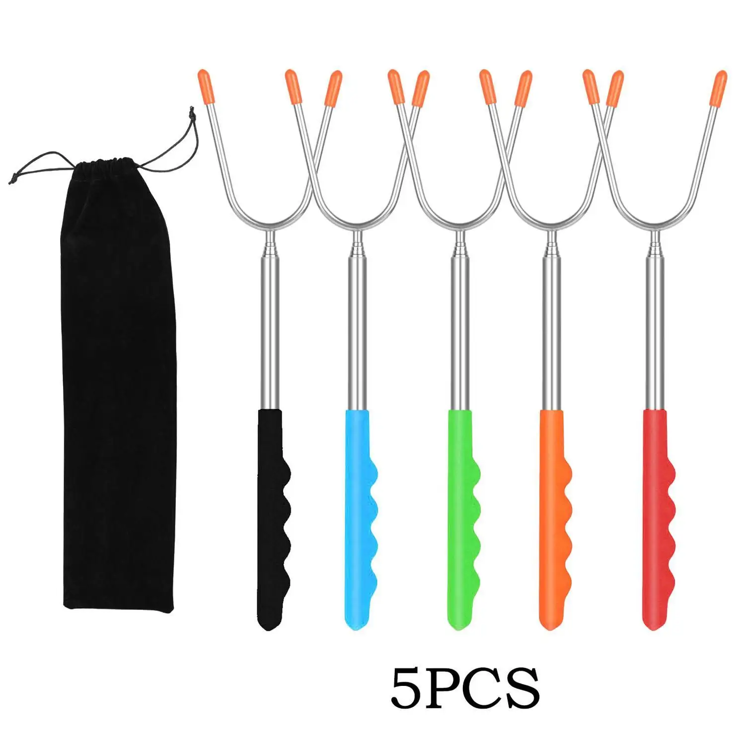 

BBQ Telescoping Forks Roasting Sticks Home Travel Barbecue 1PC x 115cm/45inch 6PCS x 5PCS x Tool