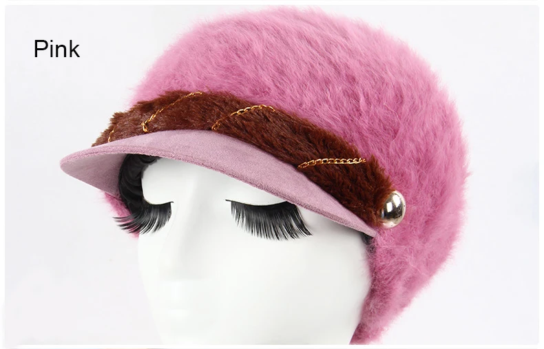 

New Elegant Women Hat Winter & Fall Rabbit Fur Hat Female Knitted Hat Fashion Cute Rabbit Ladies Hat Really Warm Free Shipping