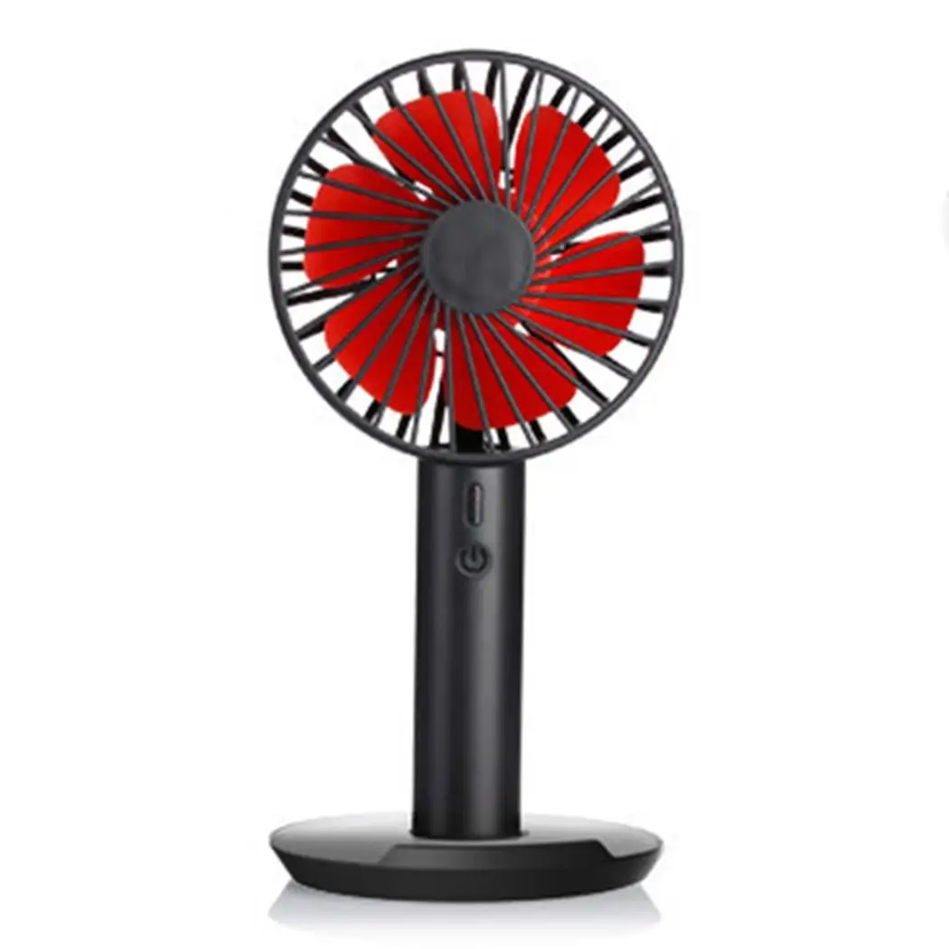 

Desktop Mini Fan Portable Rechargeable Round Handheld USB Fan With Phone Holder 3 Wind Speed Adjustment White For Home Office