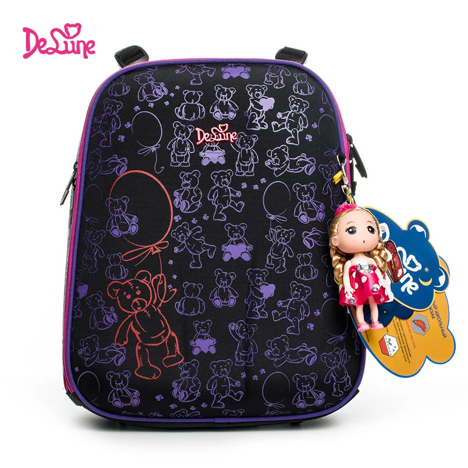 

Delune 2019 fashion 3D cartoon children school bags for girls printing school backpack children Orthopedic Schoolbag design kids