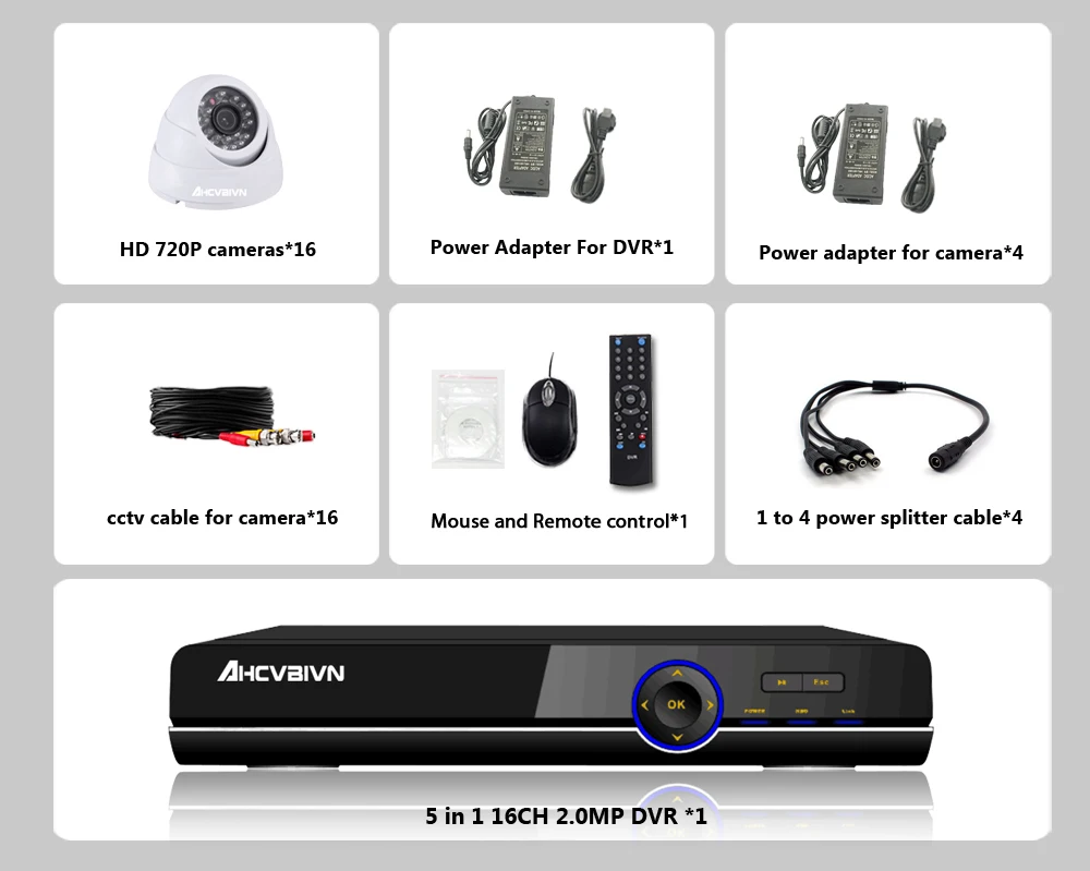 16CH системы видеонаблюдения 16 720 P Крытый безопасности камера 16CH CCTV DVR товары теле и видеонаблюдения легко удаленного просмотра жесткий диск