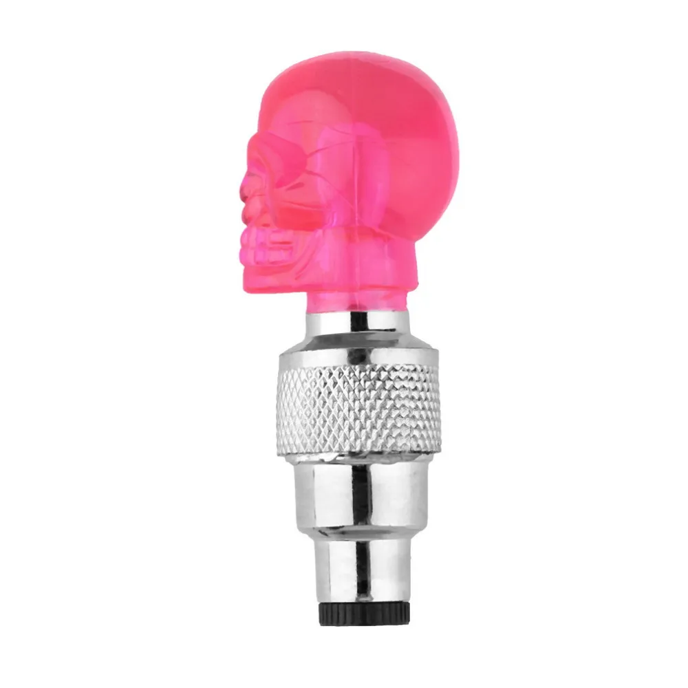Flash Deal Wholesale1 pcs Skull Shape Valve Cap LED Light Wheel Tyre Lamp for Car Motorbike Bike 21