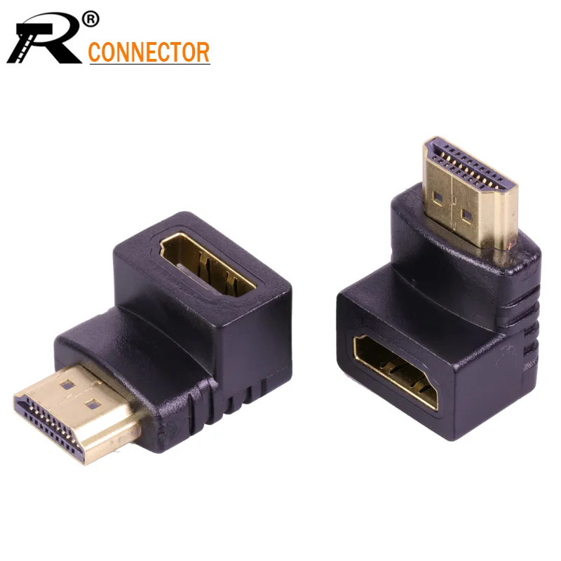 100 шт. HDMI Мужской и Женский Переходный кабель конвертер удлинитель 90 градусов
