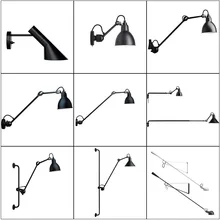 Скандинавские классические регулируемые современные промышленные длинные поворотные ручки черный настенный светильник бра винтажные E27 светильники для ванной спальни фойе