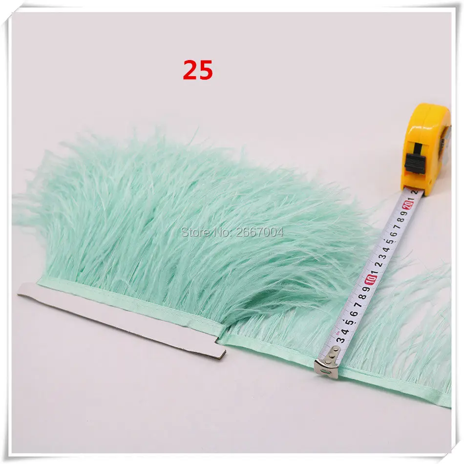 33 mint green ostrich feather fringe 5_