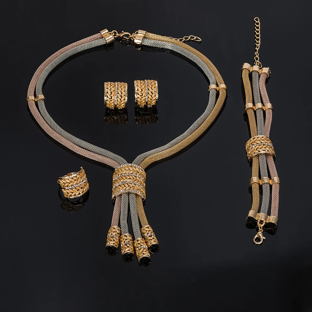 2019 Women Bridal Fine Crystal African Beads Jewelry Sets For Wedding Party Dress Accessories Set Earrings Pendants Necklace set | Украшения