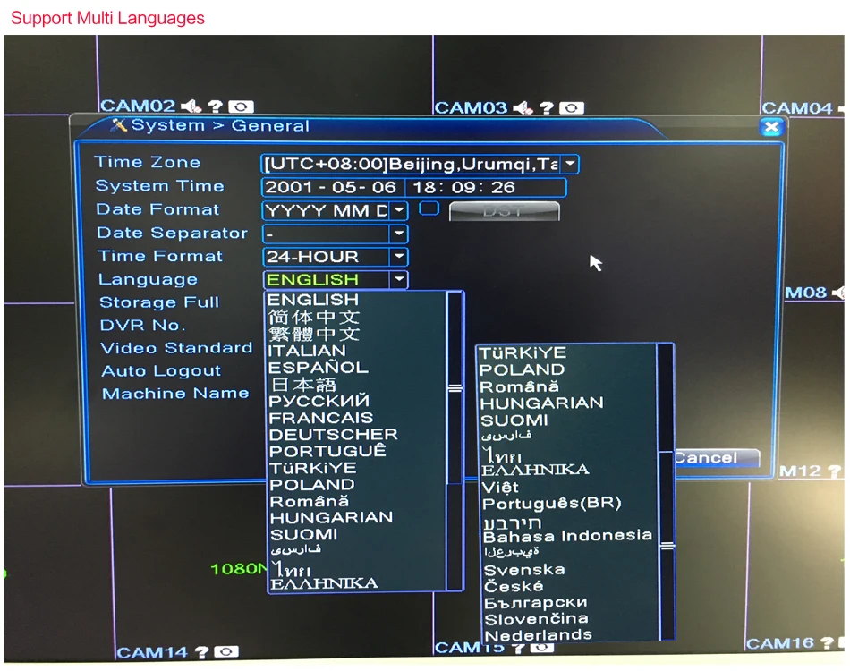 16CH 5в1 XVI AHD DVR Поддержка CVBS TVI AHD аналоговые ip-камеры HD P2P Облако H.264 VGA HDMI видео рекордер RS485 аудио