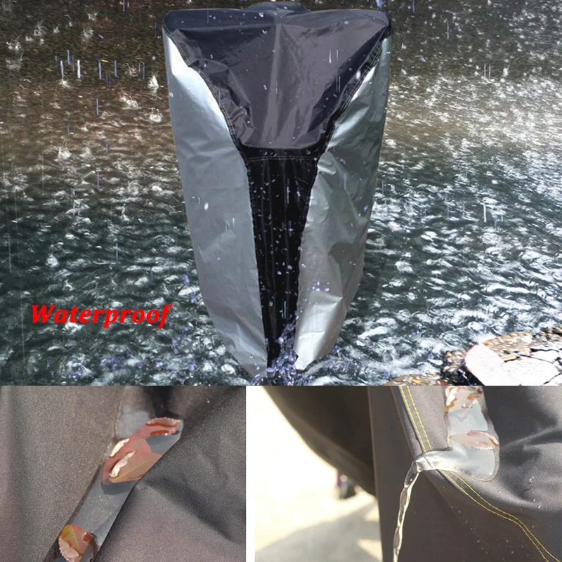 

Black with Silver Mini Motorcycle Cover Waterproof Outdoor UV Dust Protector Rain Dustproof Cover for Smallest Motorbike Scooter
