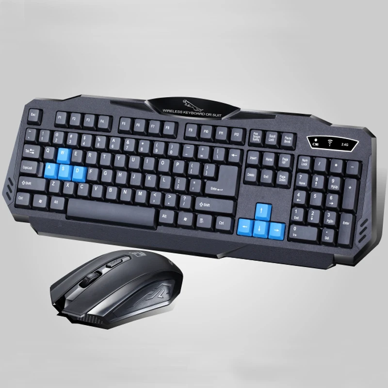 

1 Set of Durable Fashion Colorful Ergonomically-designed Wireless Black Keyboard Mouse Combos for Office & Home & Computer & Gam