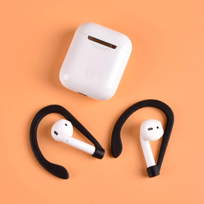 Protective Earhooks Holder Soft Silicone Antislip Ear Cover Hook Earbuds Tips Earphone Silicone Case for AirPods Apple