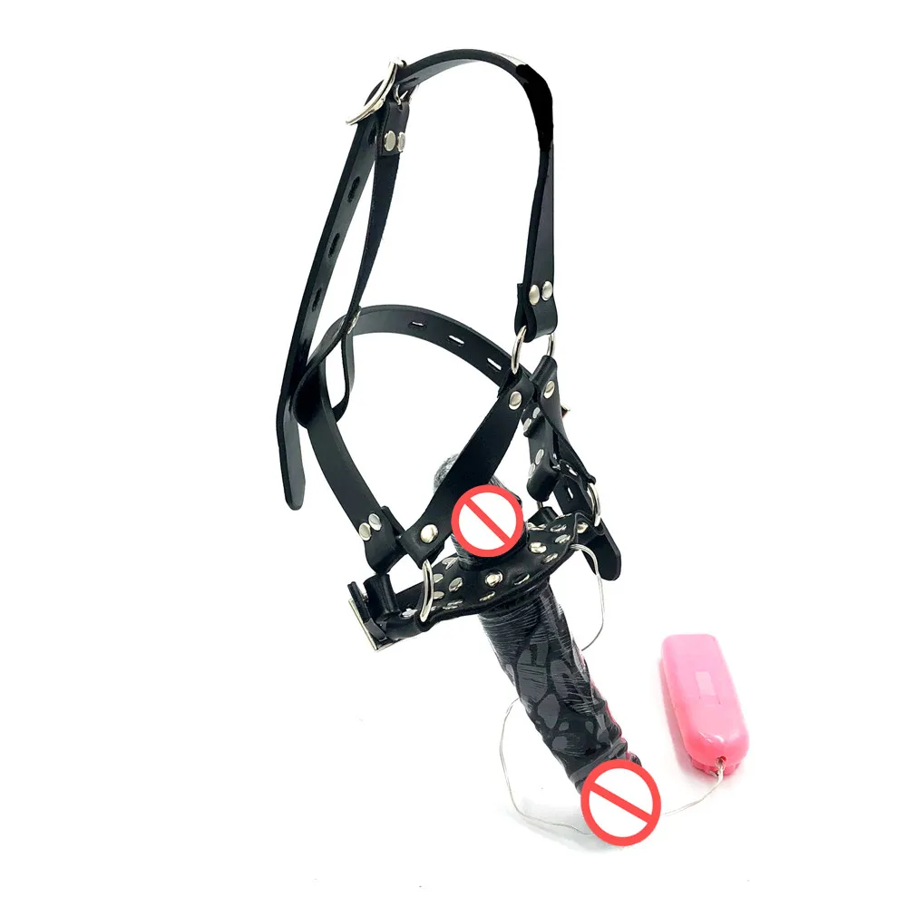 Arnés de cuero ajustable para mujer, consolador de pene con doble