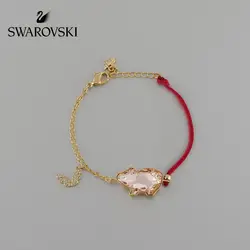 Оригинальные оригинальные Домашние животные Swarovski Золотая свинка милый очаровательный женский браслет ювелирные изделия 520 подарки