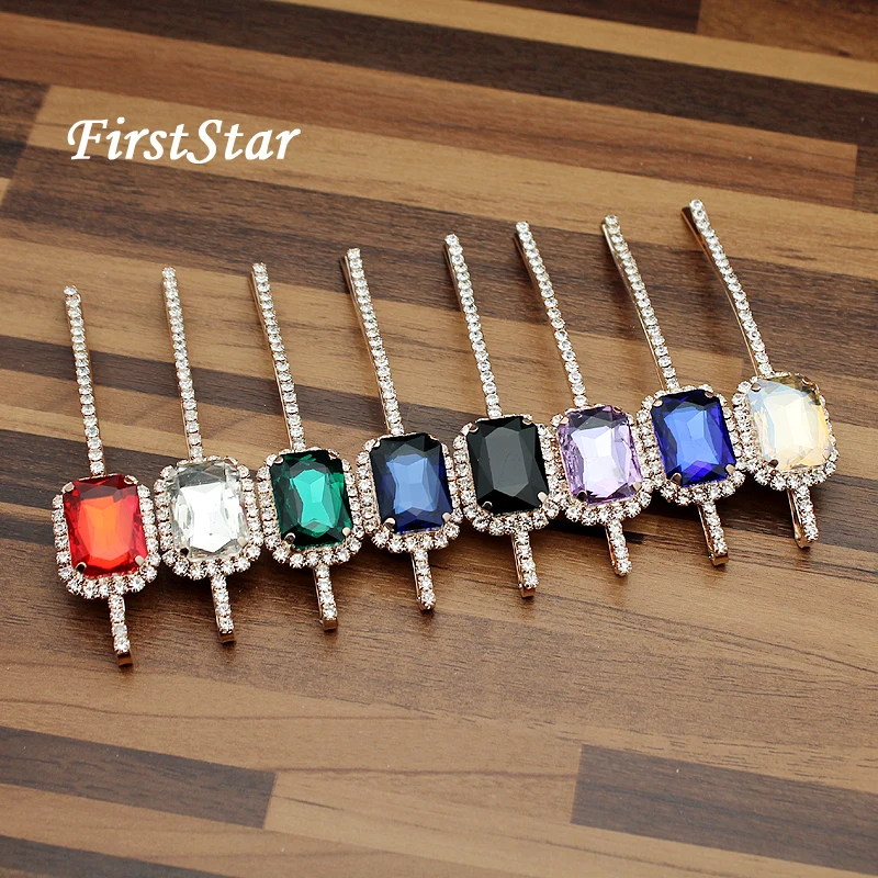 

1 Pair FirstStar Luxury Purple Crystal Japanese Fashion Hair Clips Diamante Rhinestone Hair Barrette For Girls Women Accessories