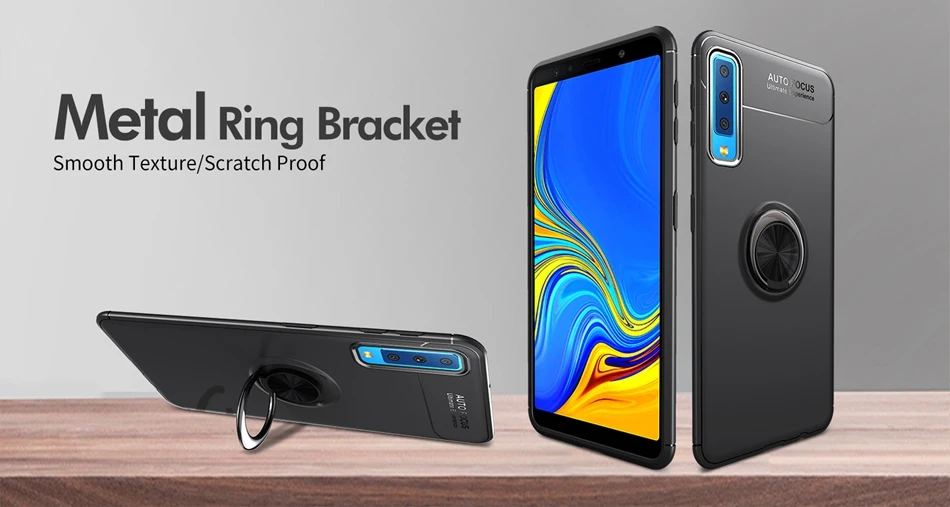 Ring Stand Case for Samsung Galaxy A7 2018 Case Magnetic Car Holder Phone Cover for Samsung Galaxy A6 plus A6 A9 2018 TPU Coque  (14)