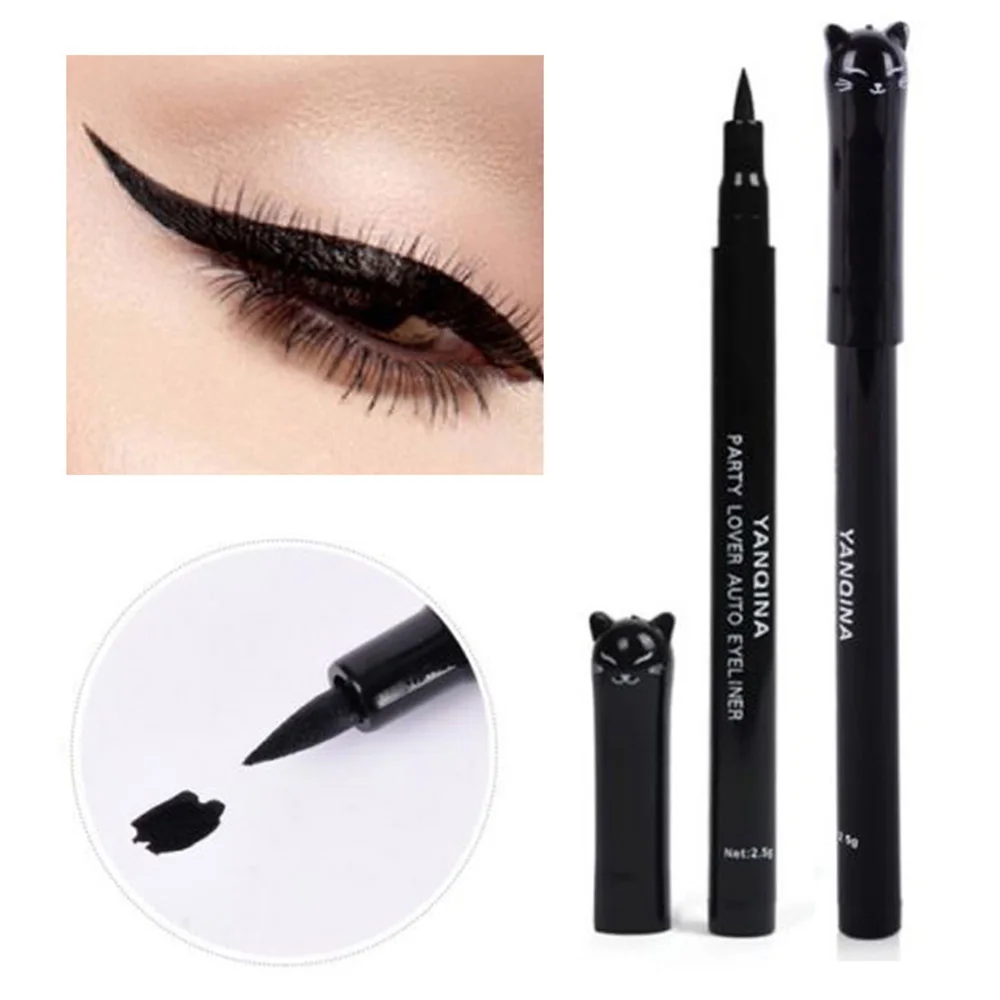 1pcs black full-length waterproof liquid eyeliner pencil style cat makeup cosmetic tool high quality Dropshipping