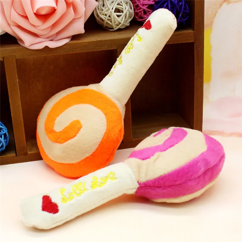 Cute Lollipop Pet Squeak Toys Plush Sound Play Dog Toys For Small Large Dogs Cats Puppy Molar Chew Toys Wholesale #F#40AT31 (1)
