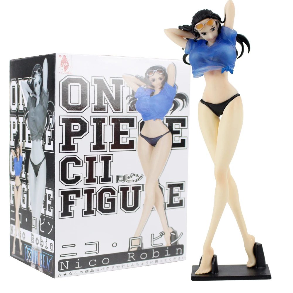 

18cm One Piece Figure Toys Nico Robin Swimsuit Clothes Color Changeable Sexy Figurine PVC Collection Model Doll