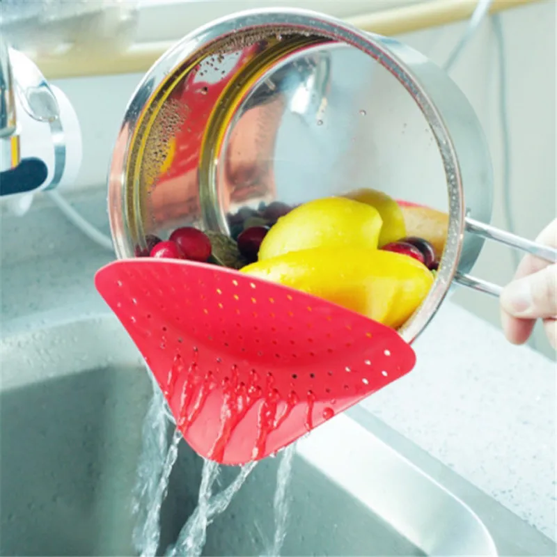 1 PC Silicone Colander Pot Strainer Clip On Colander Drain Tool Fits