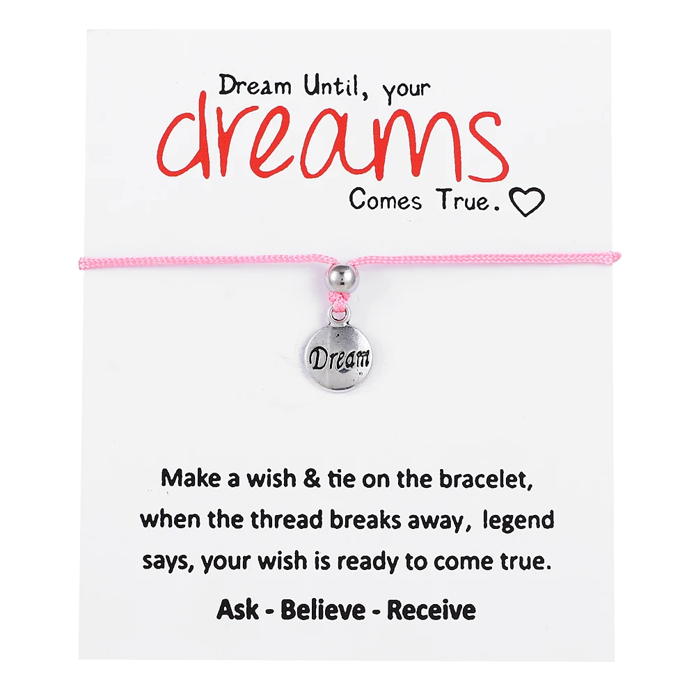

Make a wish Paper Card Adjustable Bracelet Dream Round Handmade Woven Bracelet Simple Fashion Women Jewelry Gifts