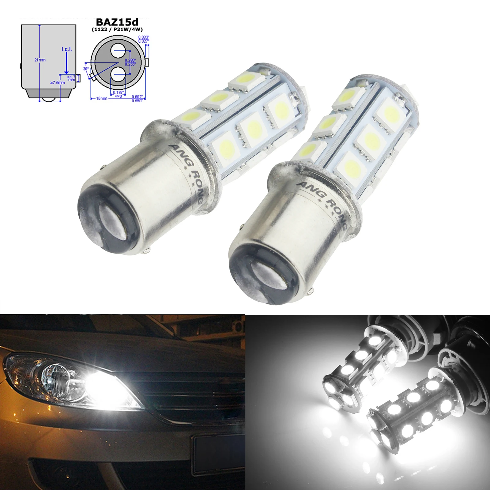 ANGRONG 10X P21/4W 566 BAZ15d 18 SMD СВЕТОДИОДНЫЙ Стоп Хвост свет лампы заднего света DRL задний