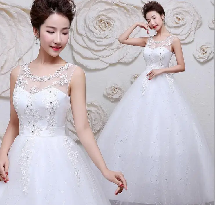 Korean wedding dress 2017 new simple bride long wedding dress-in