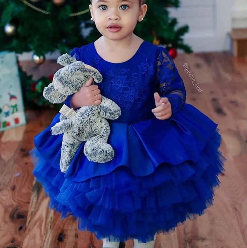 New-Blue-Cute-Flower-Girl-Dresses-2018-Little-Princess-Ball-Gown-Long-Sleeves-Kids-Toddler-First (2)