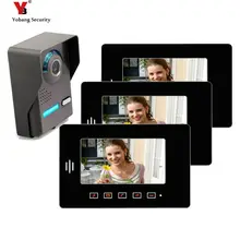 Yobang Security 7″ Apartment Video Intercom Doorbell System IR Camera Touch Key for 3 Families