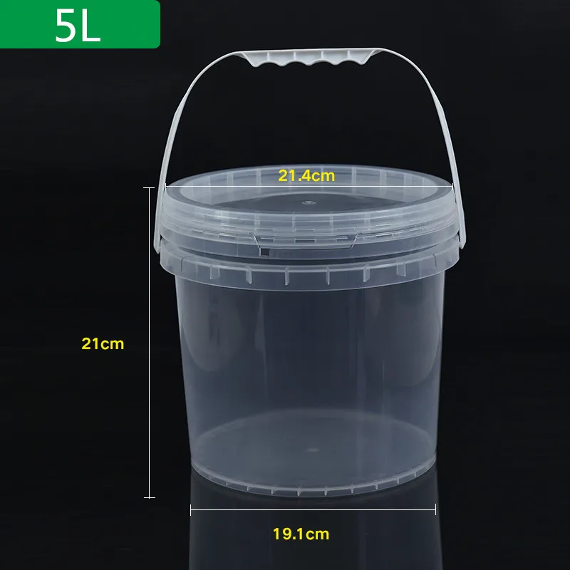 Пищевое полипропиленовое пластиковое ведро 5 литров пустой контейнер для еды, краски, жидкости Высокое качество 1 шт