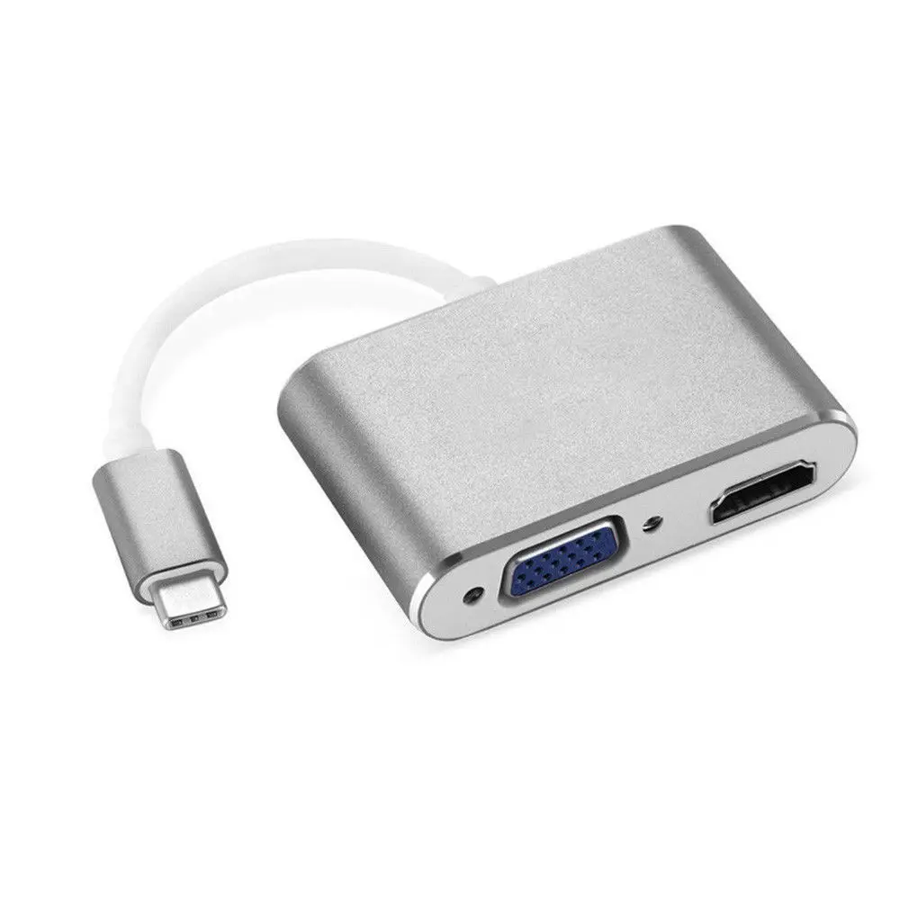 Usb Тип C к адаптер HDMI VGA мужчин и женщин тип-c конвертер аудио видео кабель для Macbook USB-C телефон планшет