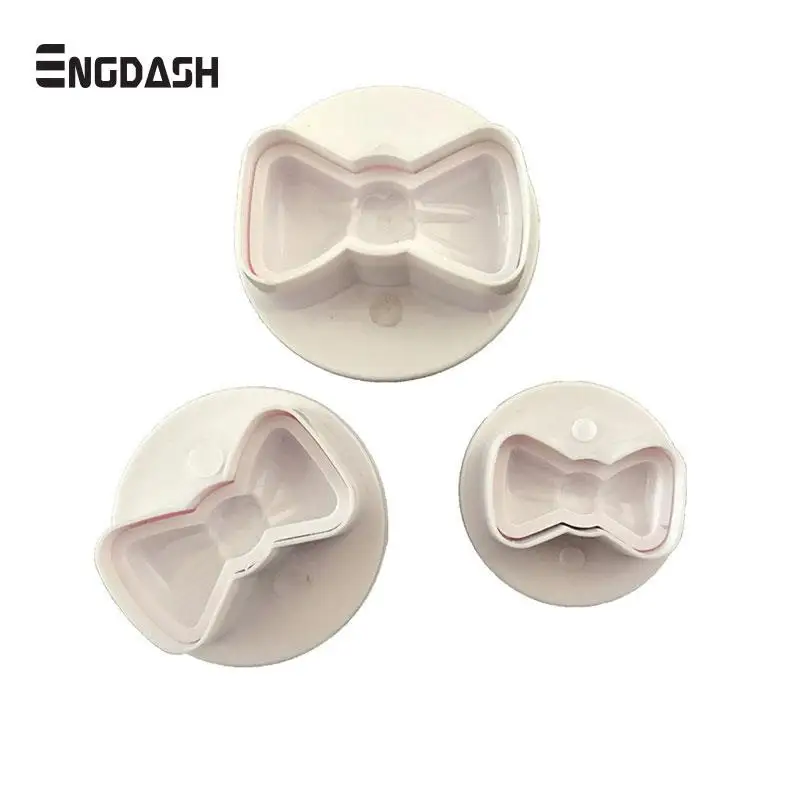 

ENGDASH 3pcs/Set Plunger Cutters Sugarcraft Butterfly Bow Cake Decorating Icing Modeling Tool for Cake Baking Tool High Quality