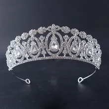 Роскошный ручной работы Серебряный барокко горный хрусталь кристалл бисером оголовье тиара невесты корона роскошные свадебные корейские украшения для волос диадема