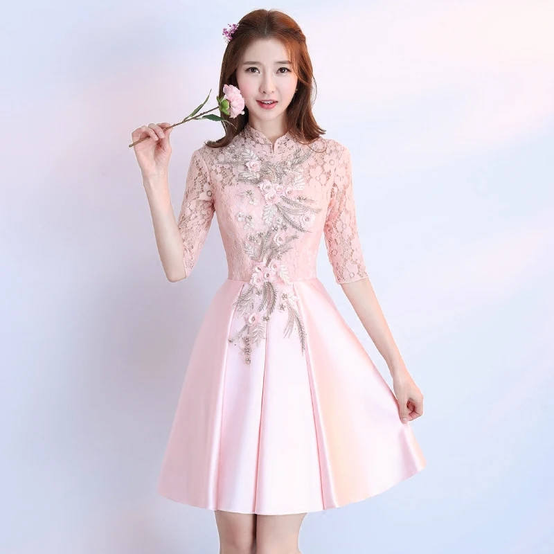 Новые розовые короткие женские платья для девочек, вечерние бальные платья для подружки невесты