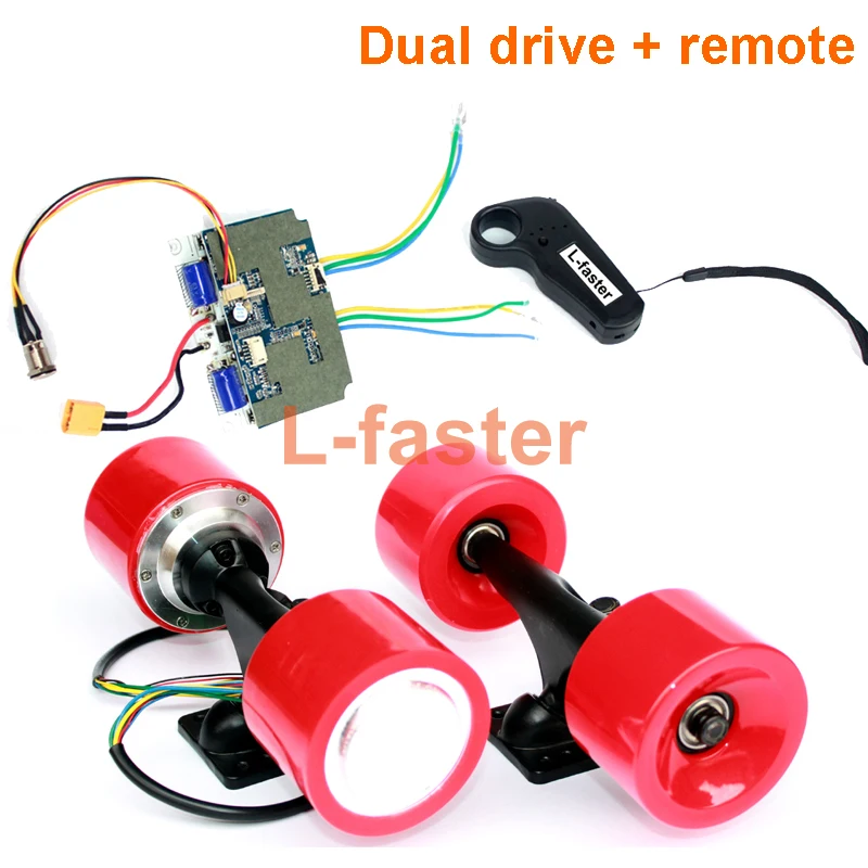 

Electric Skateboard Brushless Hub Motor Kit DIY Child E-board Electric 4-wheel Skateboard Dual Drive Conversion Kit With Remote