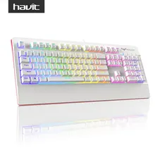 Havit hv-kb389l rgb hintergrundbeleuchtung wired mechanische gaming-tastatur programmierbare makrotasten mit braun schalter für professionelle gamer