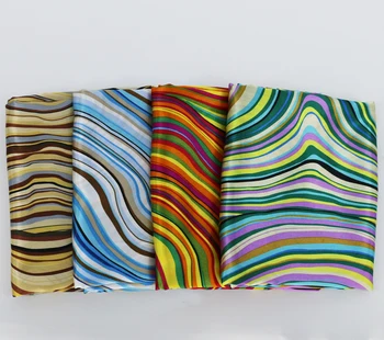 

Soft Stripes Geometric Satin Fabric Lining Scarfs Toys Diy Material Satin Textiles