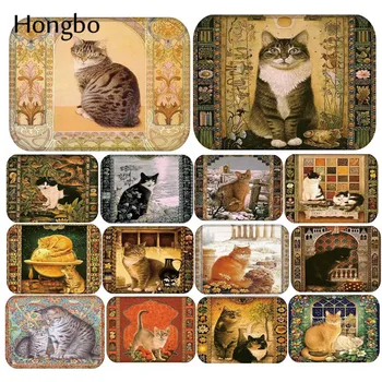 

Hongbo Cat Outdoor Entrance Indoor Carpet Rugs Doormat Flannel Anti-slip Bathroom kitchen Floor Mats 40x60cm