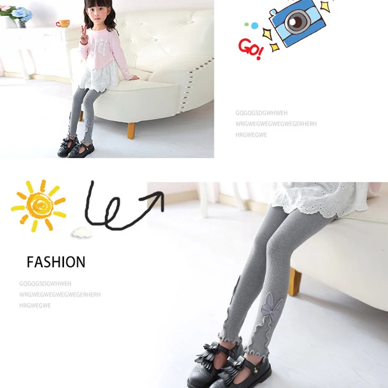 New Leggings for Girls Kids Spring Autumnm Cotton flower Leggins Children Skinny Clothing Trouser Pants Cute Leginsy Getry