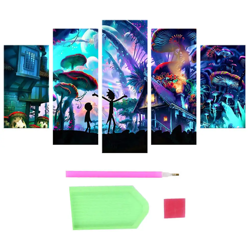 

DIY Cube Round Landscape Diamond Painting Five Union Paintings Cross Stitch Home Decoration Accessories Decoration Gift