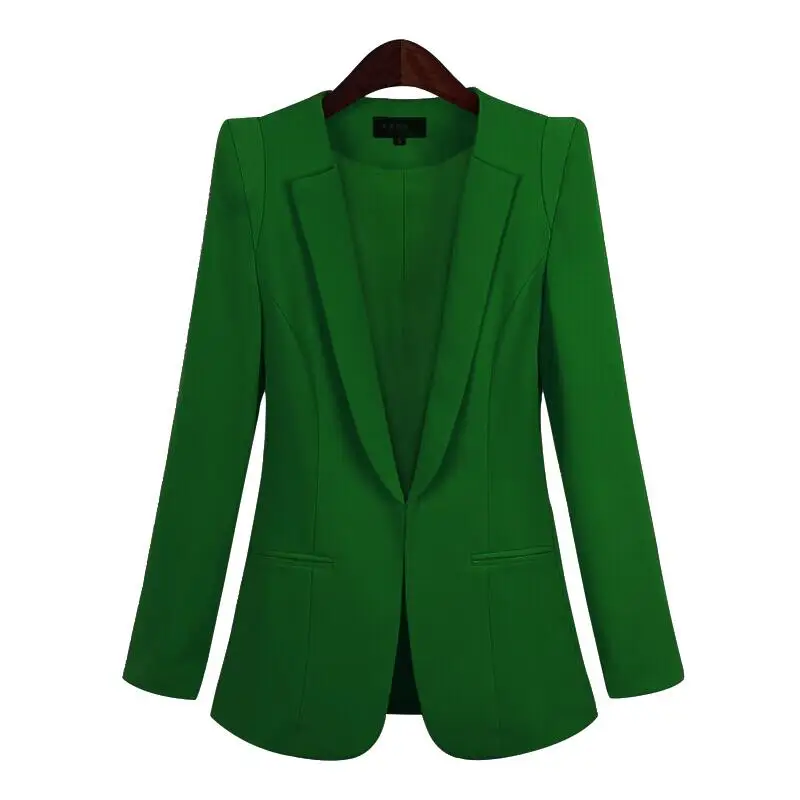 BRE новый плюс Размеры Для женщин s Бизнес костюмы Демисезонный универсальные Для женщин блейзеры куртки короткие тонкие с длинными