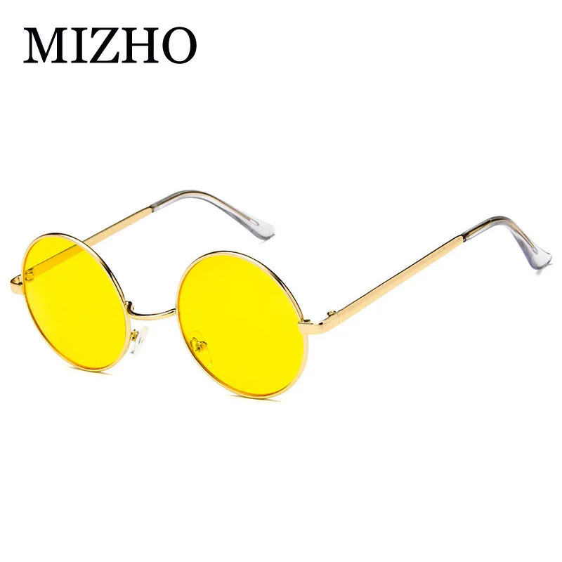 MIZHO Retro Round Sunglasses Women Brand Designer Yellow Sun Glasses For Ladies Alloy Quality Sunglasses female Oculus de sol